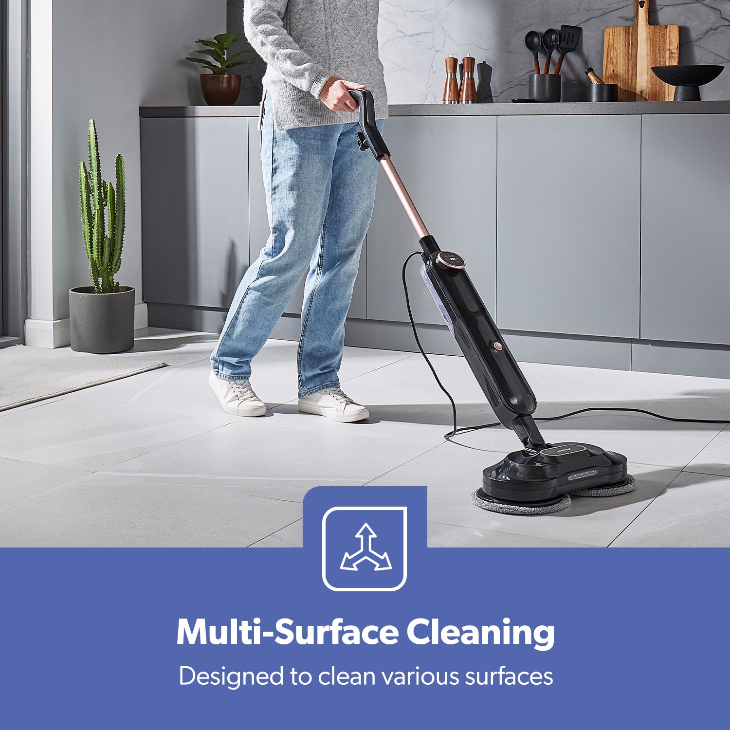 Dual Digital Upright Electric Steam Mop With 2 Adjustable Modes