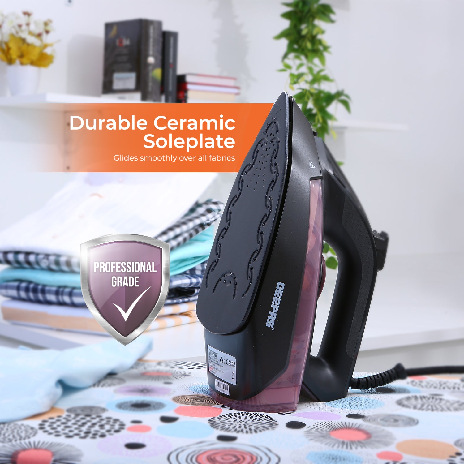 2-In-1 Ceramic Steam Wet and Dry Clothes Iron