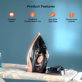 2200W Cordless Steam Iron With Ceramic Soleplate