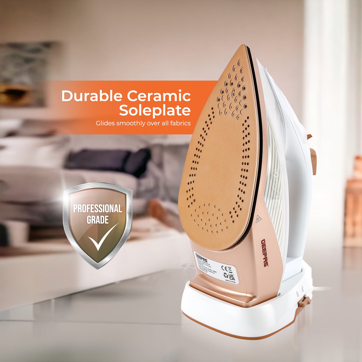 2200W Cordless Steam Iron With Ceramic Soleplate