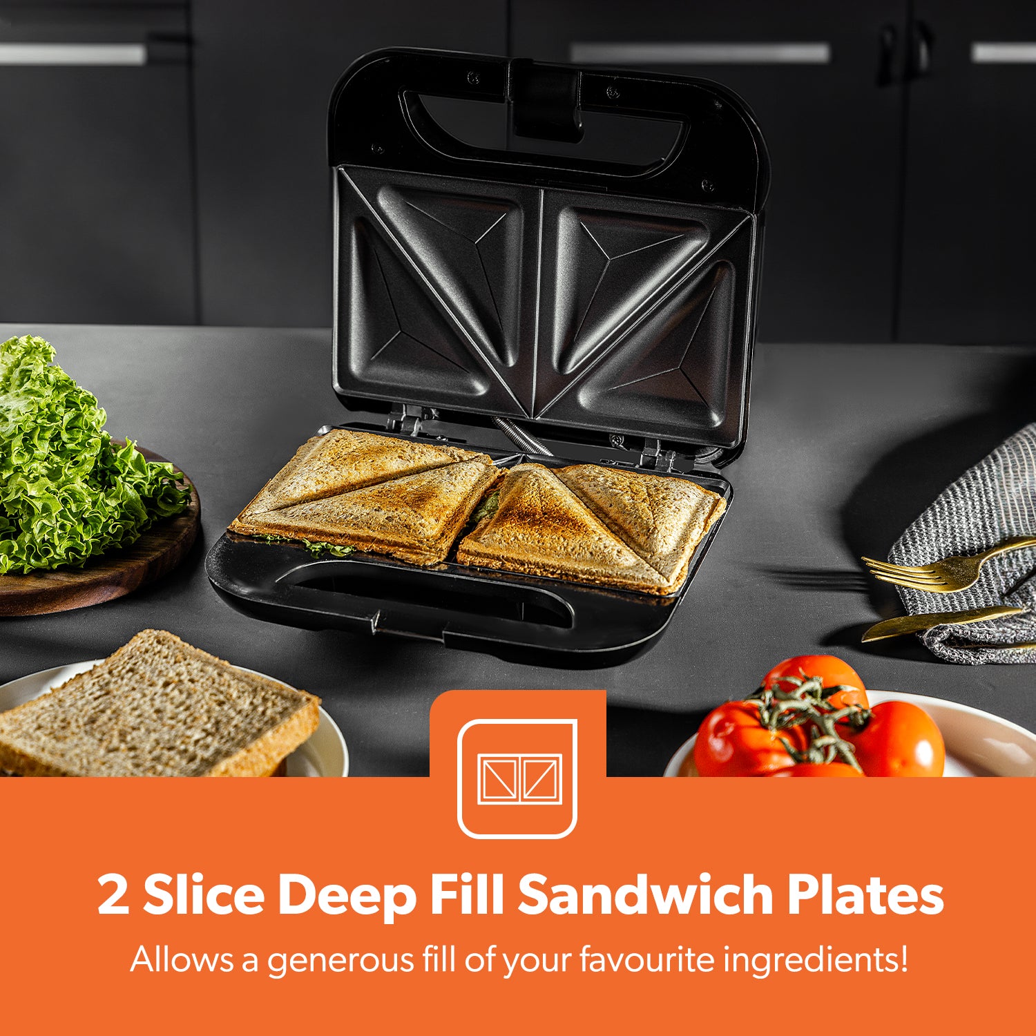 Two-Slice Deep Fill Toastie and Sandwich Grill