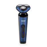 Blue Wet & Dry Rotary Shaver With 3 Shaving Heads