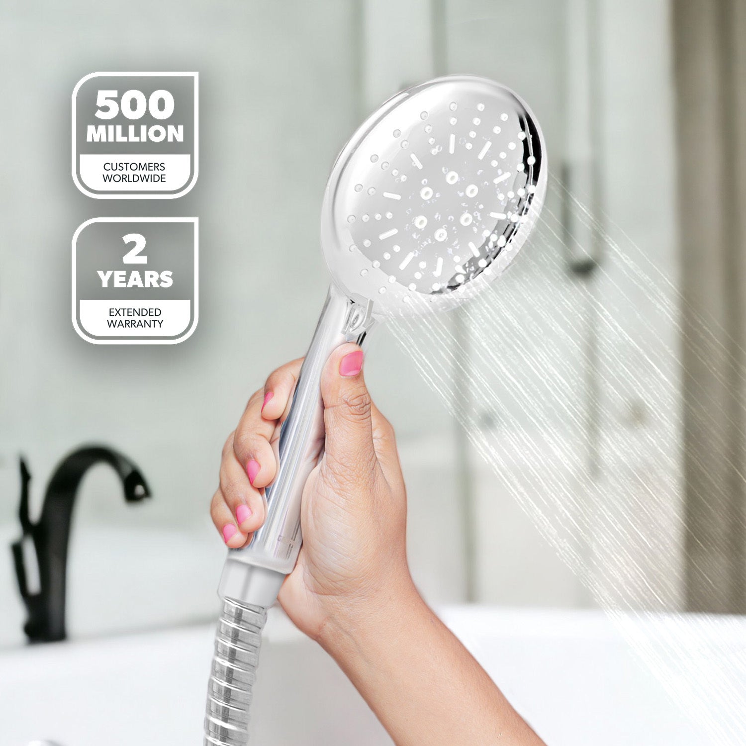 High Pressure Lightweight Chrome Handheld Shower Head