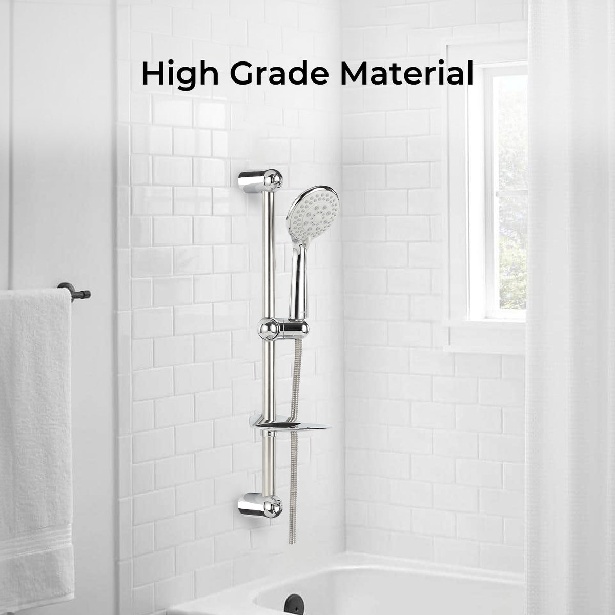 Stainless Steel Sliding Rail Shower Set With High Pressure Shower Head