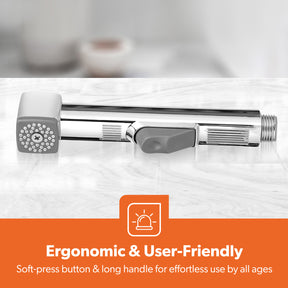 Chrome CUBE Handheld Bidet Toilet Sprayer and Shattaf