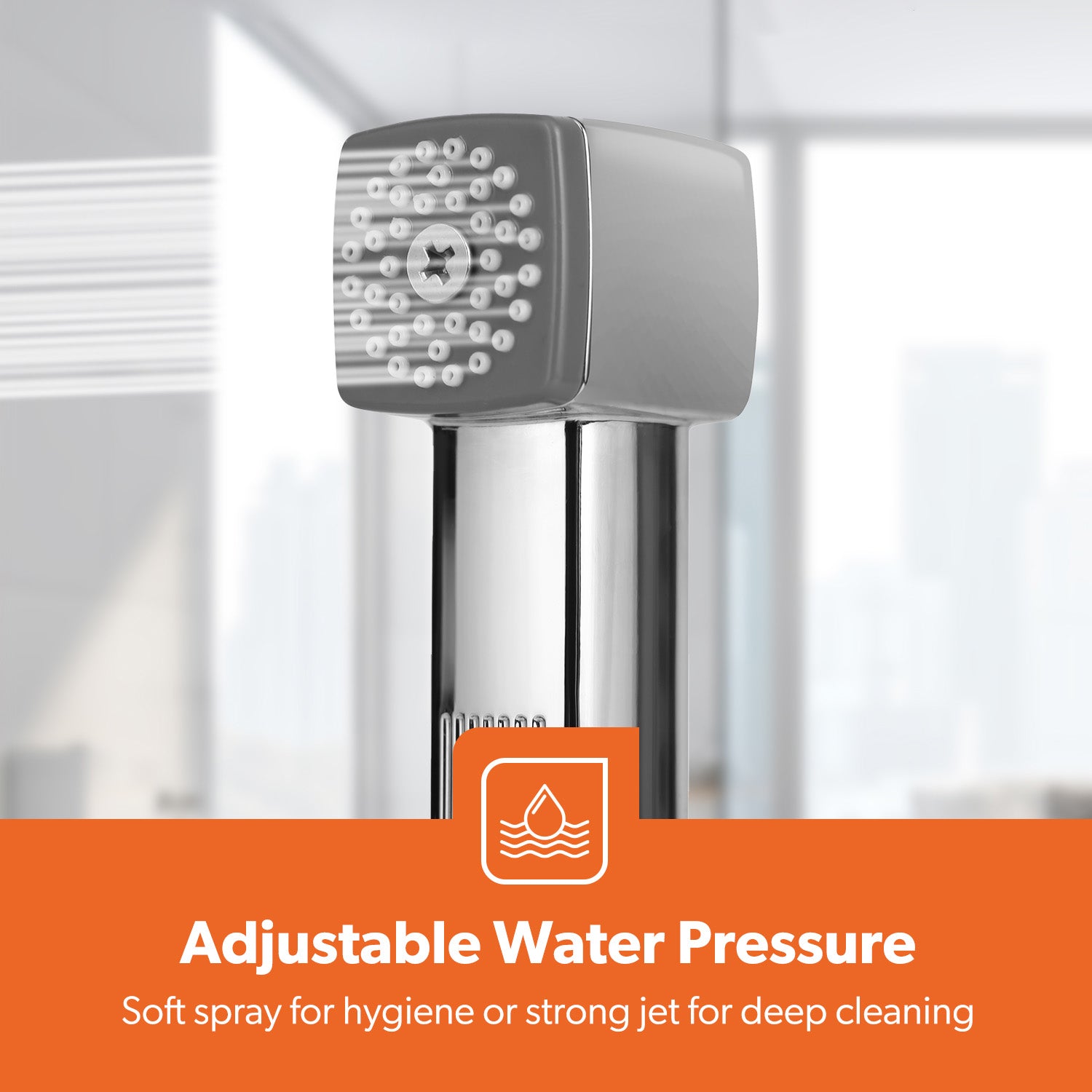 Chrome CUBE Handheld Bidet Toilet Sprayer and Shattaf