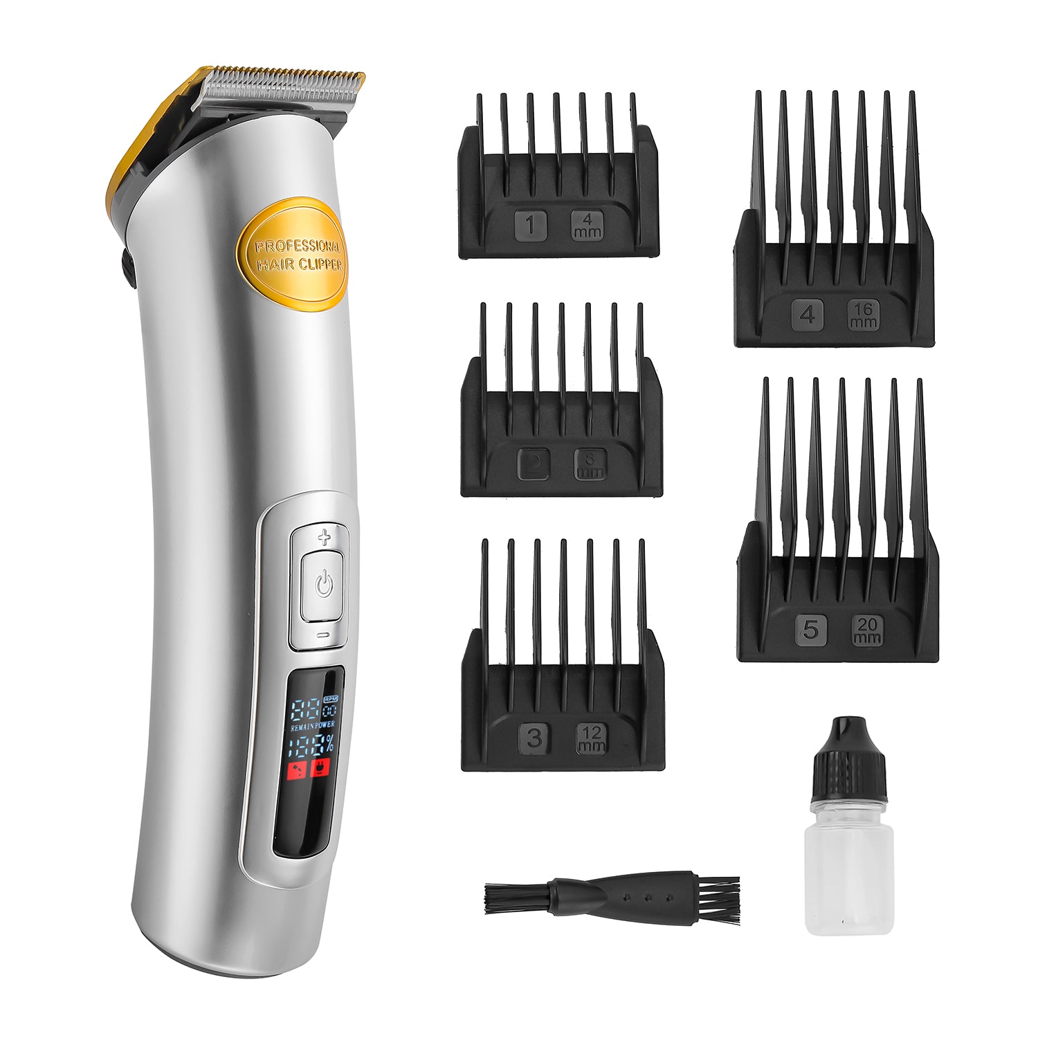 Silver Digital Beard Rechargeable Trimmer and Hair Clipper