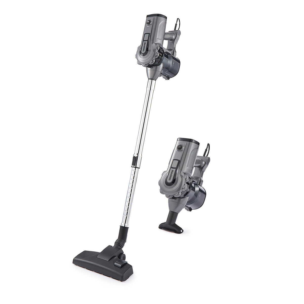 White background thumbnail image of the vacuum cleaner shown as a stick vacuum and a handheld variant. 