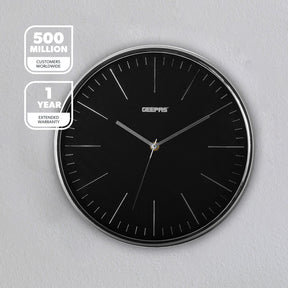 3D Numbers Black Wall Clock with Glass Cover