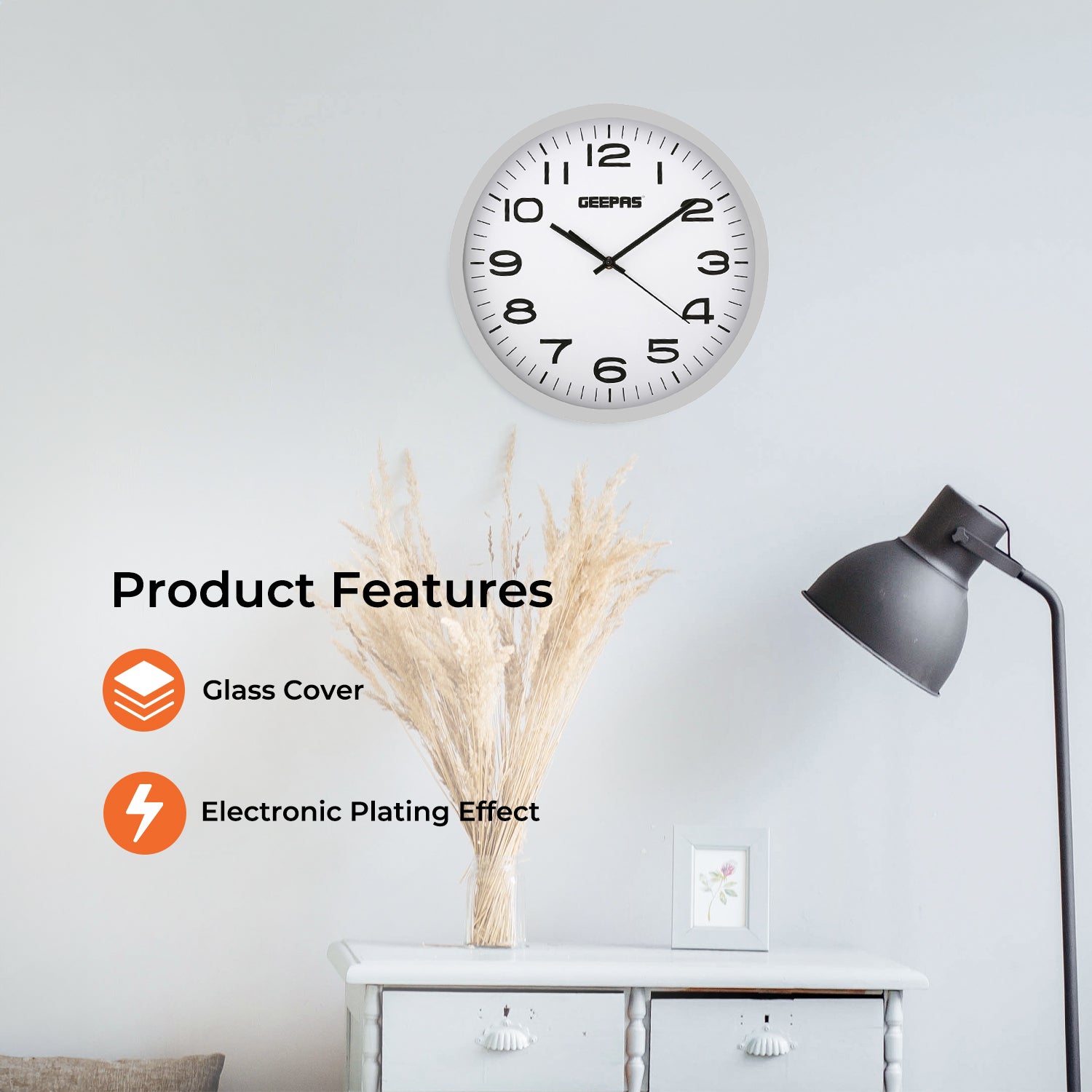 3D Simple Black and White Wall Clock