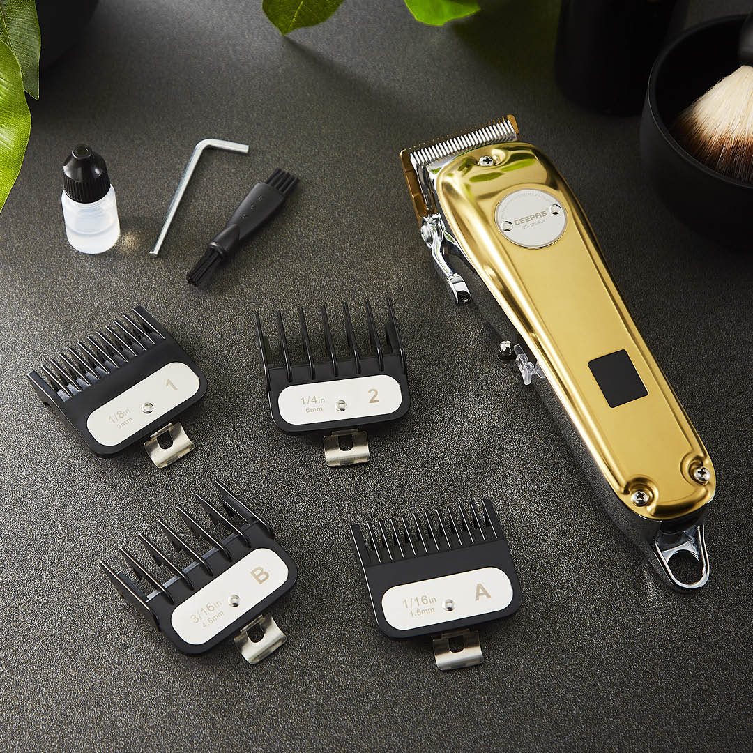 Professional Golden Hair Clipper and Precision Trimmer