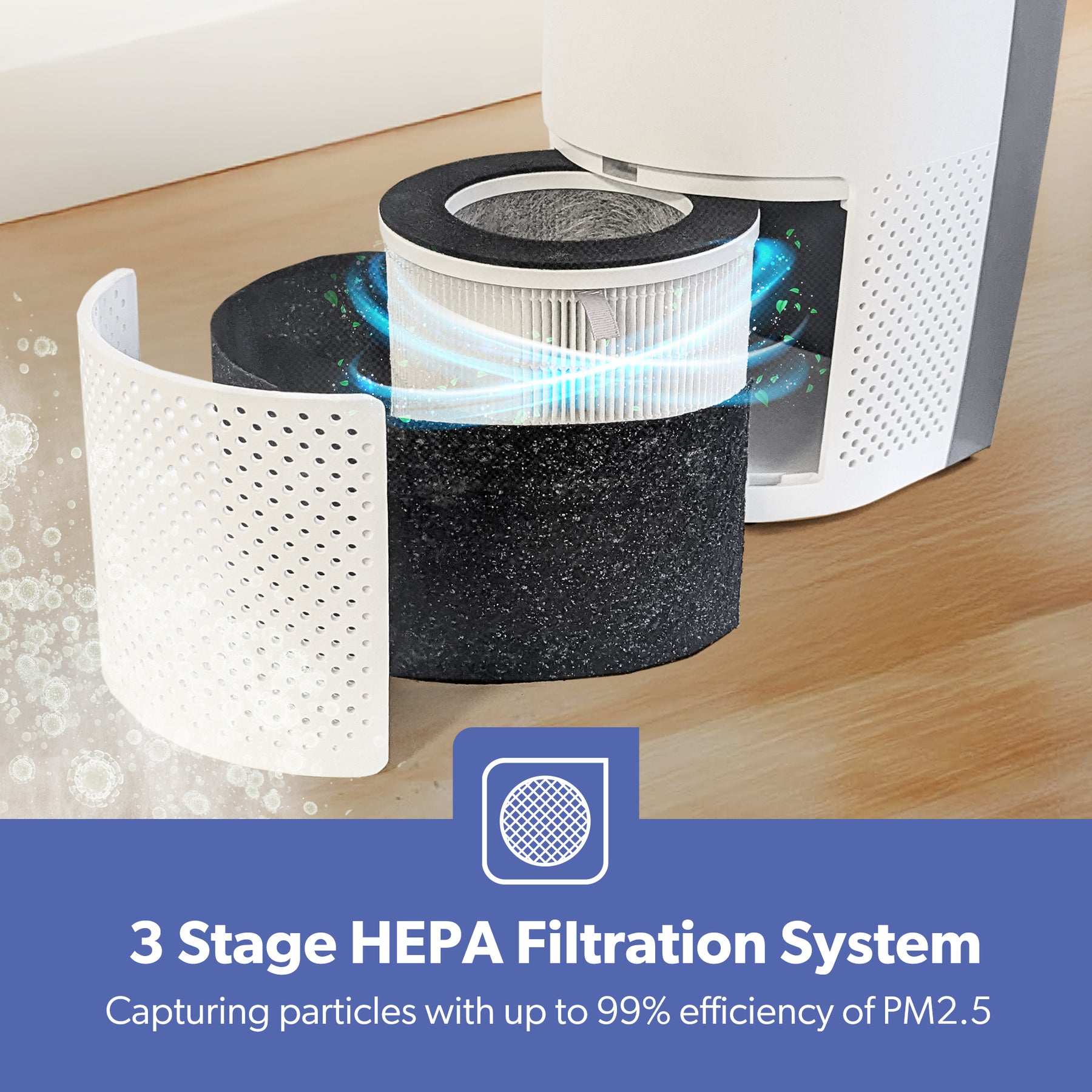 Digital 2-in-1 HEPA Air Purifier Carbon Filter with Humidifier