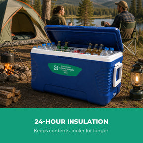 50L Insulated Ice Cooler Box With Handles and Cup Holder