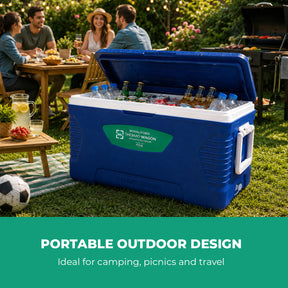 50L Insulated Ice Cooler Box With Handles and Cup Holder