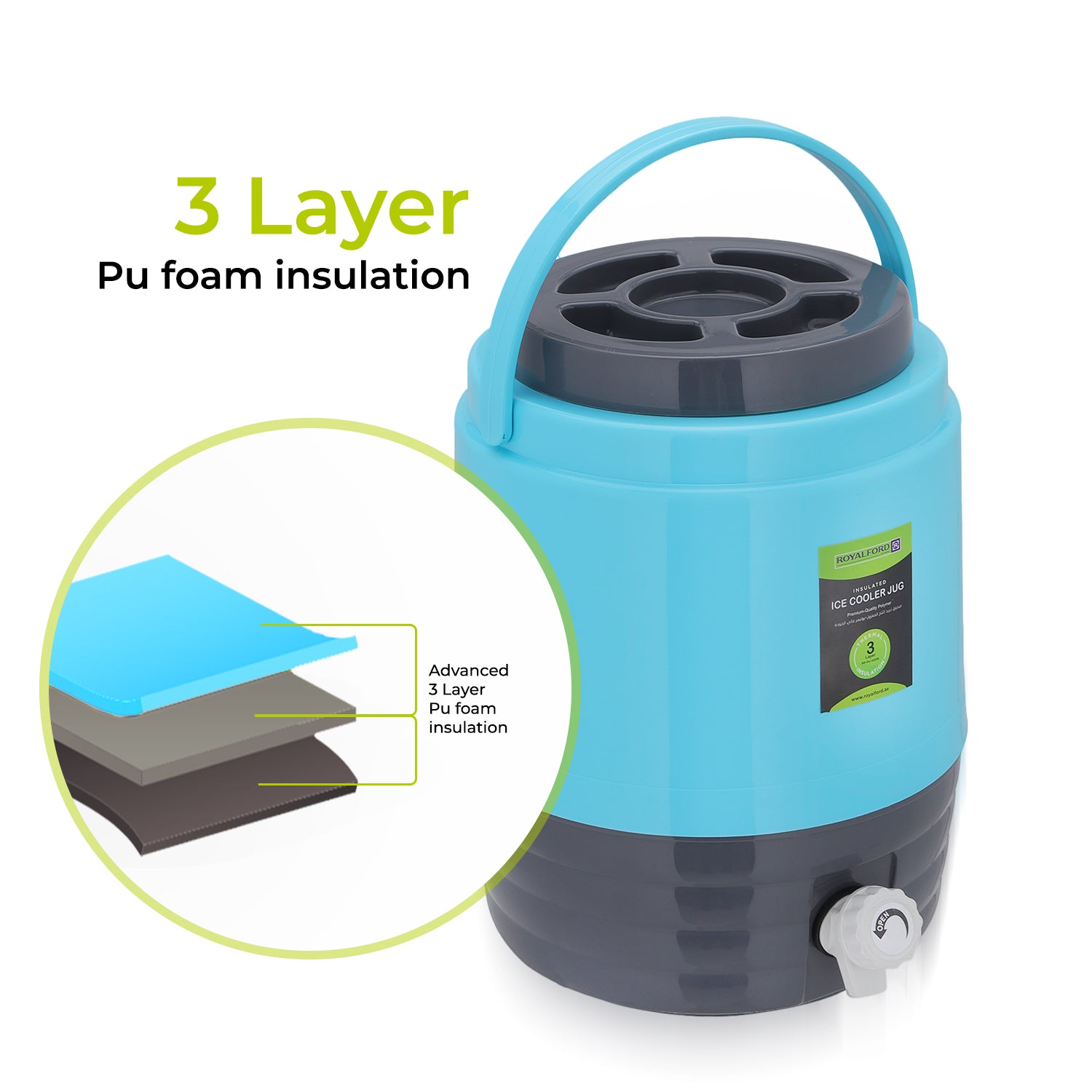 20L Reusable Insulated Water Cooler and Carrier