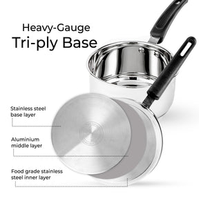 14cm Heavy-Gauge Tri-Ply Stainless Steel Saucepan