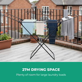 Expandable Metal Clothes Dryer With Bottom Shelf