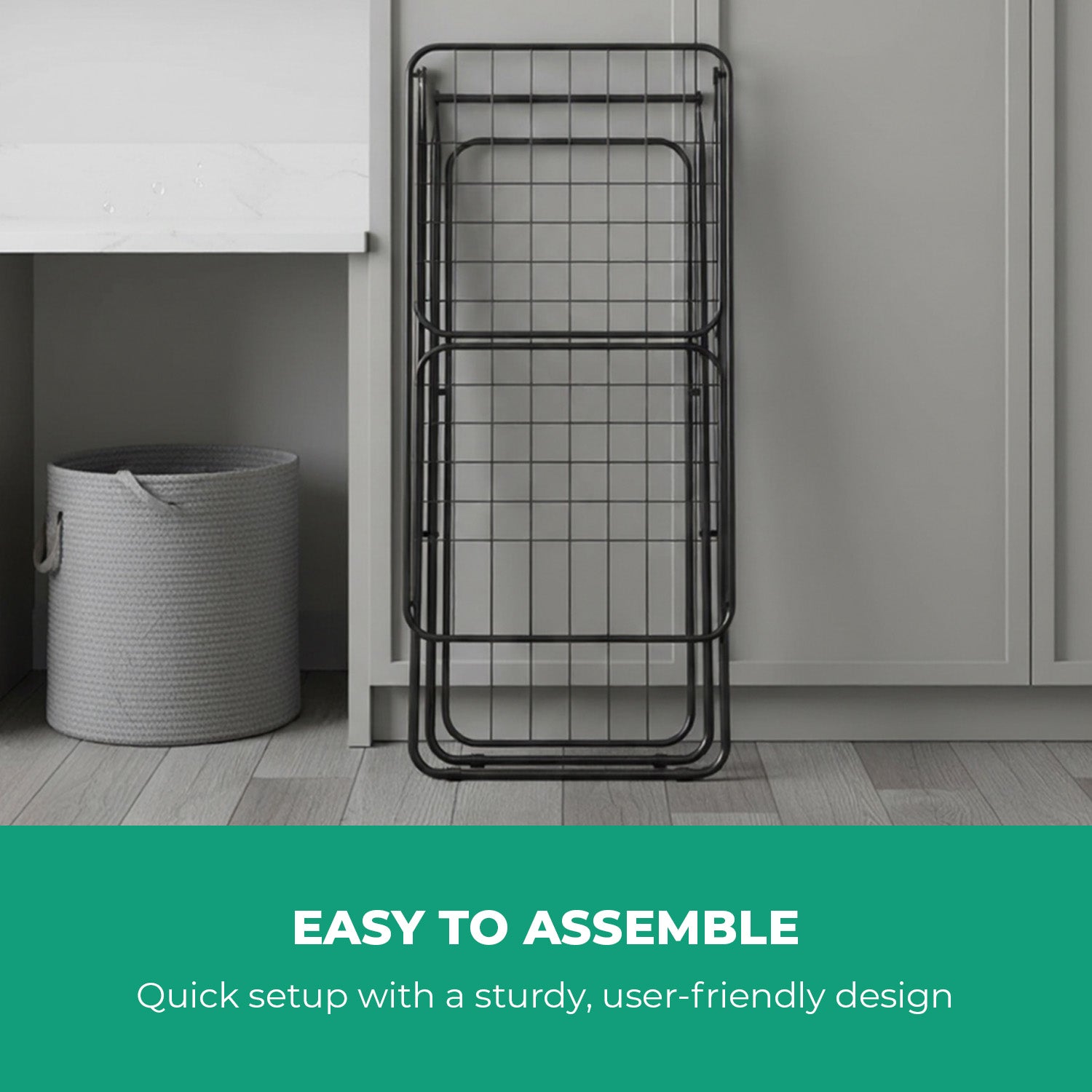 Expandable Metal Clothes Dryer With Bottom Shelf