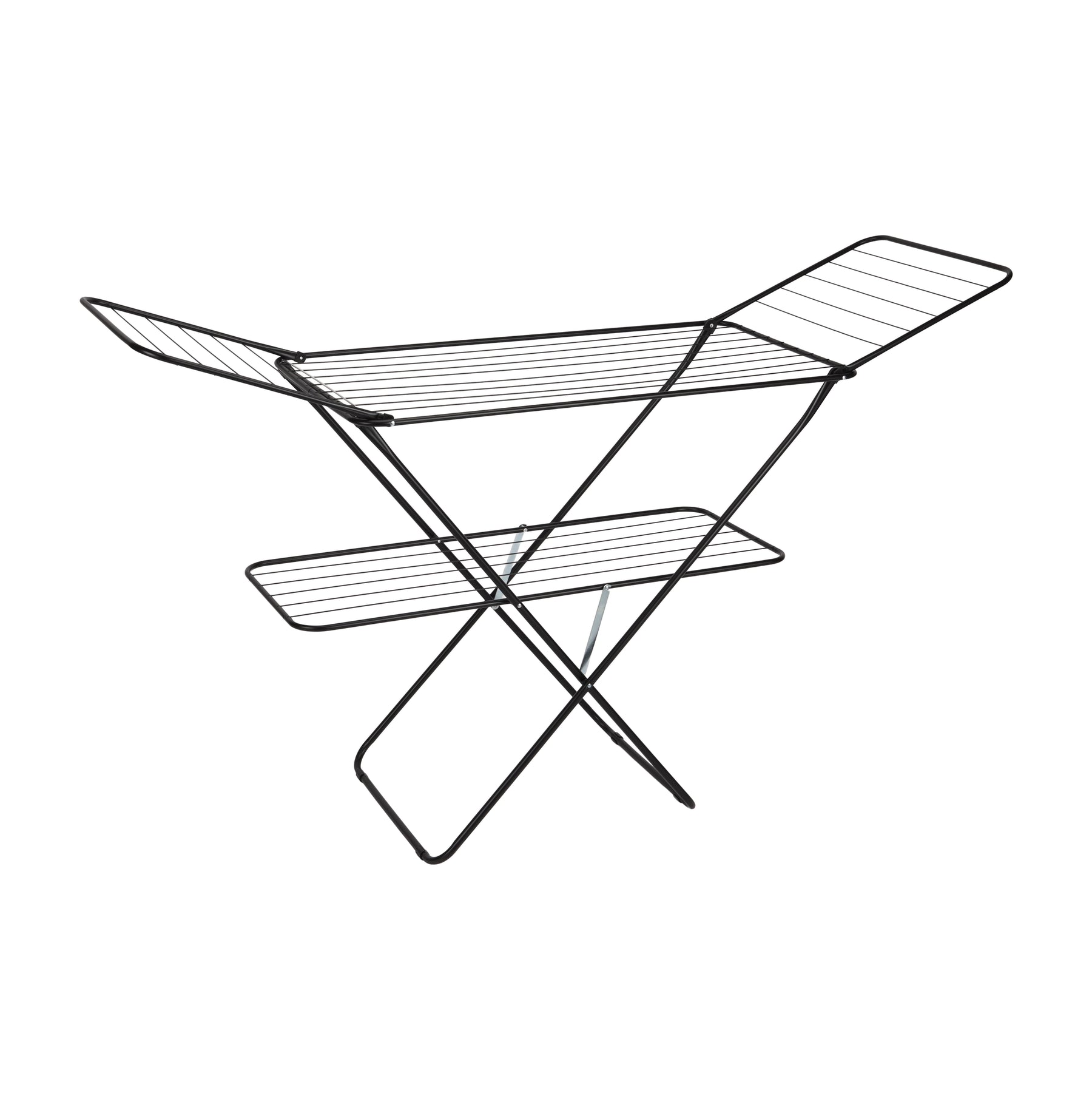 Expandable Metal Clothes Dryer With Bottom Shelf