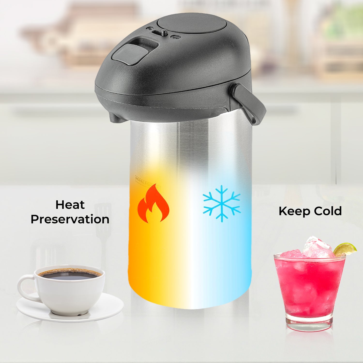 Party Home Cold Hot Water Beverage Large Insulated Thermal Stainless Steel  Airpot Coffee Dispenser Carafe with Pump - China Water Bottle and Travel  Tumbler price