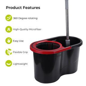 16L 'Easy-Press' Microfibre Mop and Bucket Set