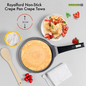 25cm Grey Die-Cast Aluminium Non-Stick Tawa Crepe Pan