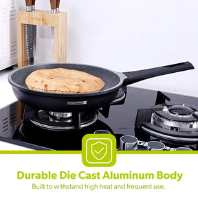 24cm Grey Die-Cast Aluminium Skillet with Durable Coating