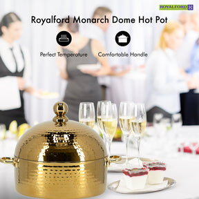 4L Gold Monarch Dome Hot Pot Serving Dish