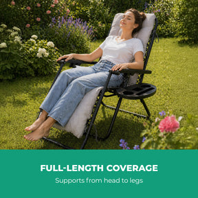 Grey Pack Of 2 Sun Lounger Cushions For Recliner Chair