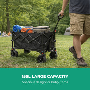 155L Heavy Duty Camping Wagon Cart Foldable Trolley