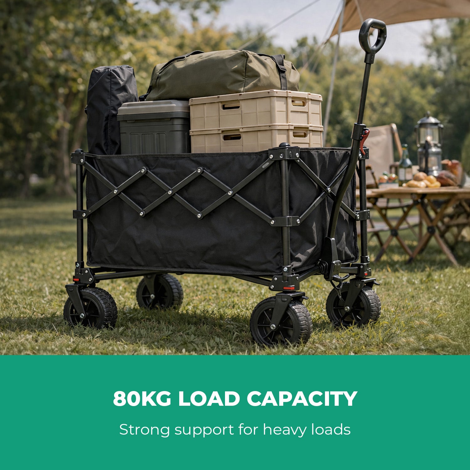 155L Heavy Duty Camping Wagon Cart Foldable Trolley