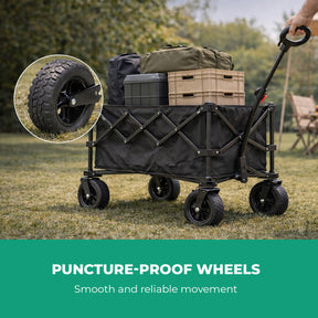 155L Heavy Duty Camping Wagon Cart Foldable Trolley