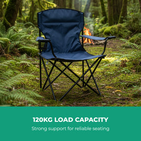 120kg Folding Camping Chair Portable and Foldable With Mesh Cup Holder