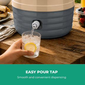 Beige 20L Insulated Ice Cooler Water Dispenser Jug
