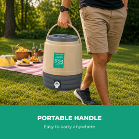 Beige 20L Insulated Ice Cooler Water Dispenser Jug