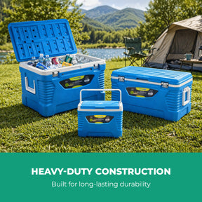 3-Piece Blue Insulated Ice Cooler Chests (5L, 25L & 50L)