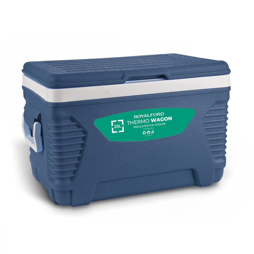 25L Blue Triple-Insulated Ice Cooler Chest For Camping | Royalford