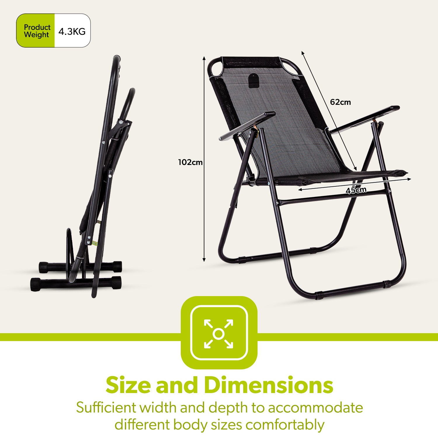 Adjustable Outdoor Deckchair and Camping Folding Chair