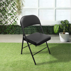 6 x Folding Padded Metal Chairs For Indoor and Outdoor