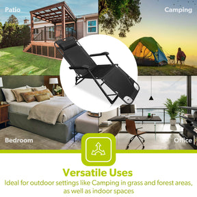 2-In-1 Mesh Camping Chair and Folding Bed With Cushion