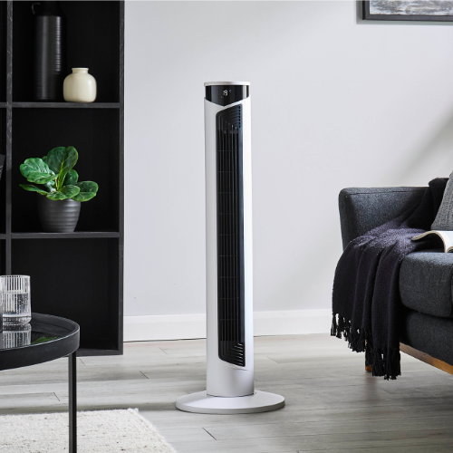 White 37-Inch Powerful Oscillating Tower Fan