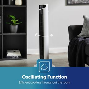 White 37-Inch Powerful Oscillating Tower Fan