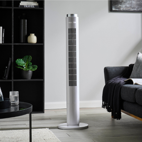 White 46-Inch Remote Controlled Ultra Powerful Tower Fan