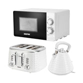 1.5L Electric Kettle, 4 Slice Toaster & 20L Microwave Oven Set