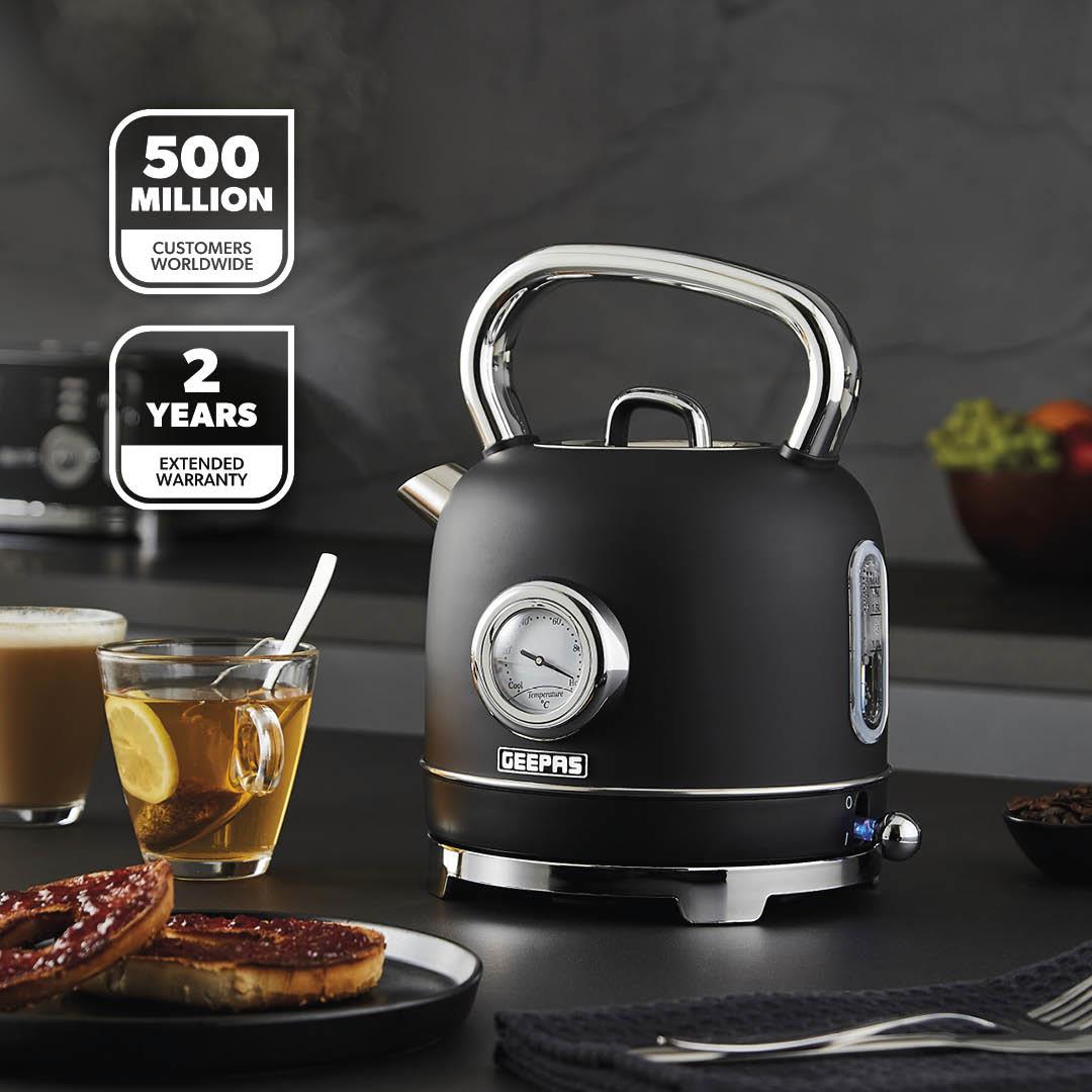 23L Digital Microwave Oven, 1.8L Retro Kettle & 4-Slice Toaster Set