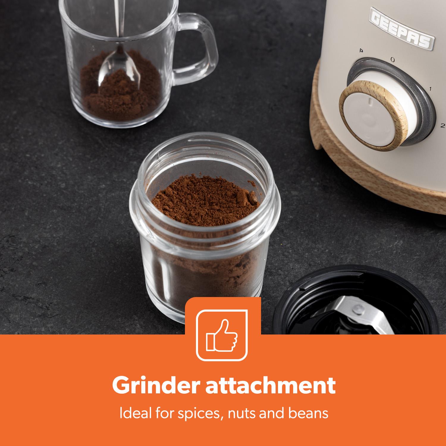 NordiQ Cream 2-In-1 Jug Blender With 1.5L Glass Jug 800W