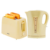 1.7L Electric Kettle & 2 Slice Bread Toaster Beige Matching Set