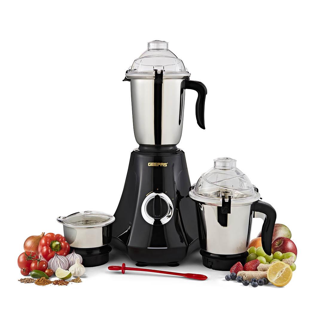 3-In-1 Black 750W Wet & Dry Electric Mixer Grinder With Multi-Jar Set