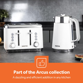 4 Slice Toaster 7 Browning Defrost Reheat Function 1860W Arcus White