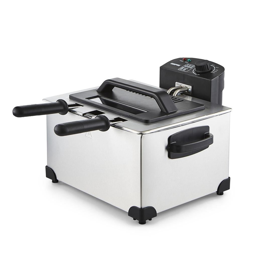 5L Stainless Steel Electric Deep Fat Fryer With Triple Baskets 2000W